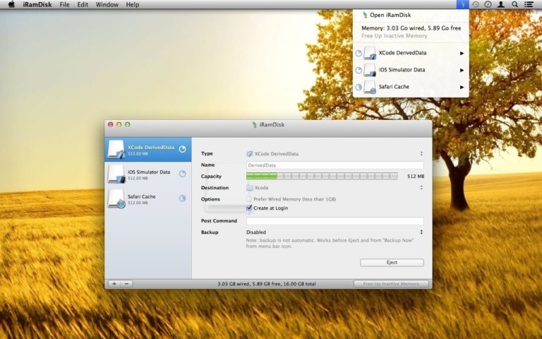 iRamDisk 3.6.12 de Magnesium-App