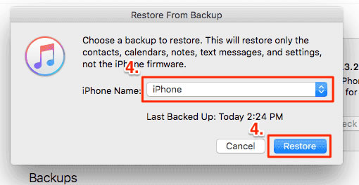 Restaurar iphone desde backup
